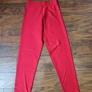 DELONG Vintage Red Drawstring Spandex Capri Cropped Leggings Workout Pants sz M